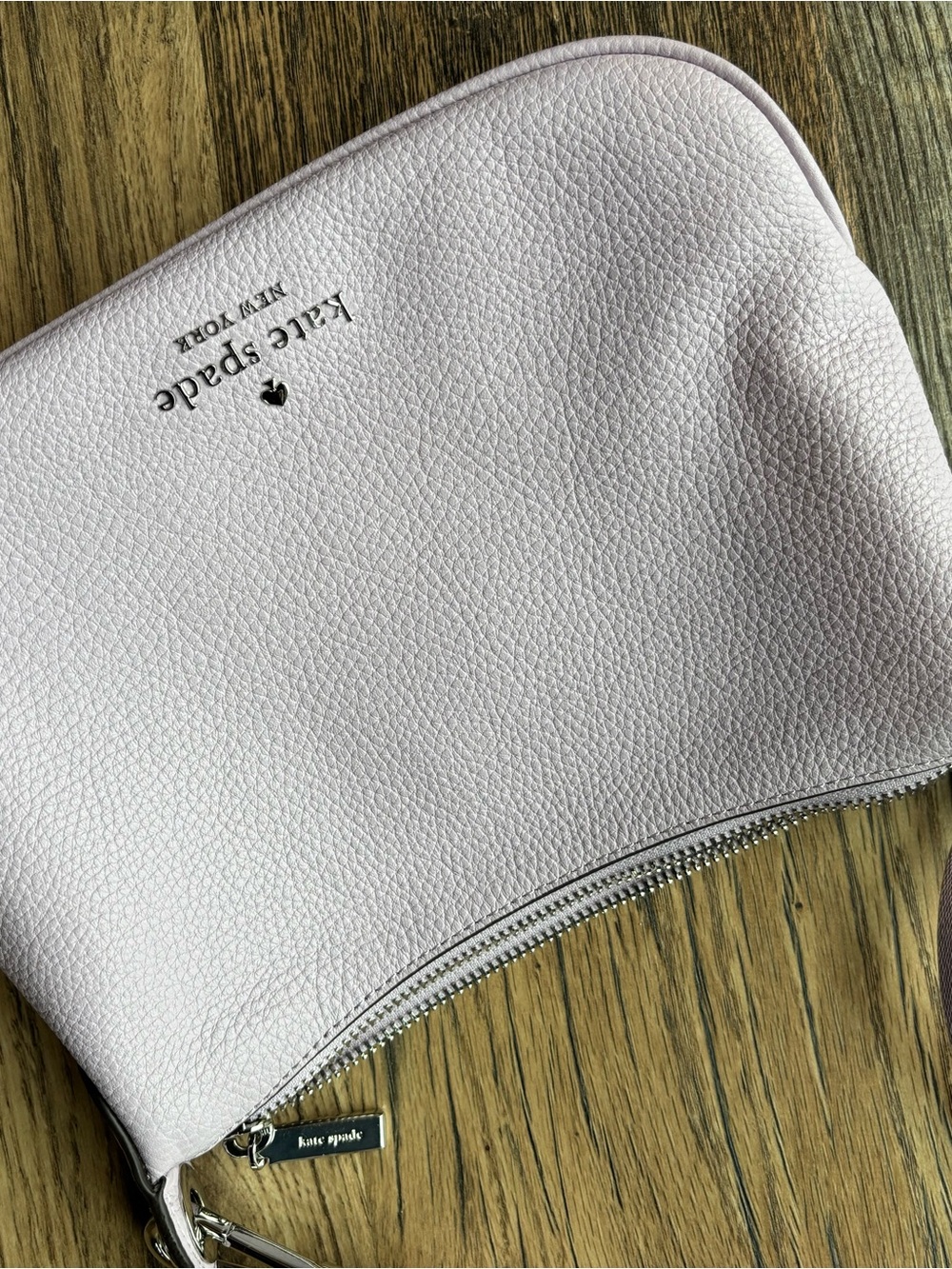 kate spade Light lilac Pebbled Leather crossbody purse